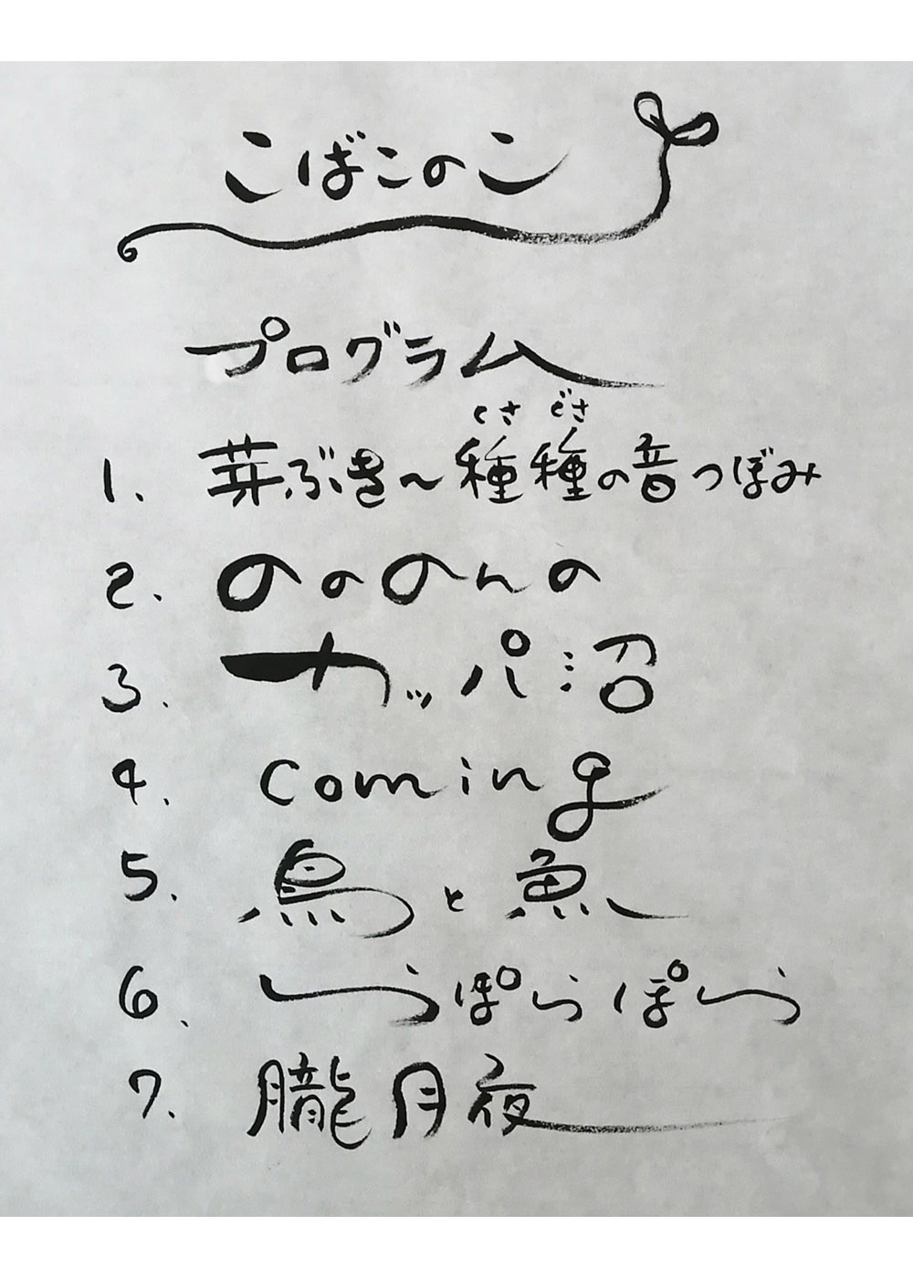 こばこのこプログラム
